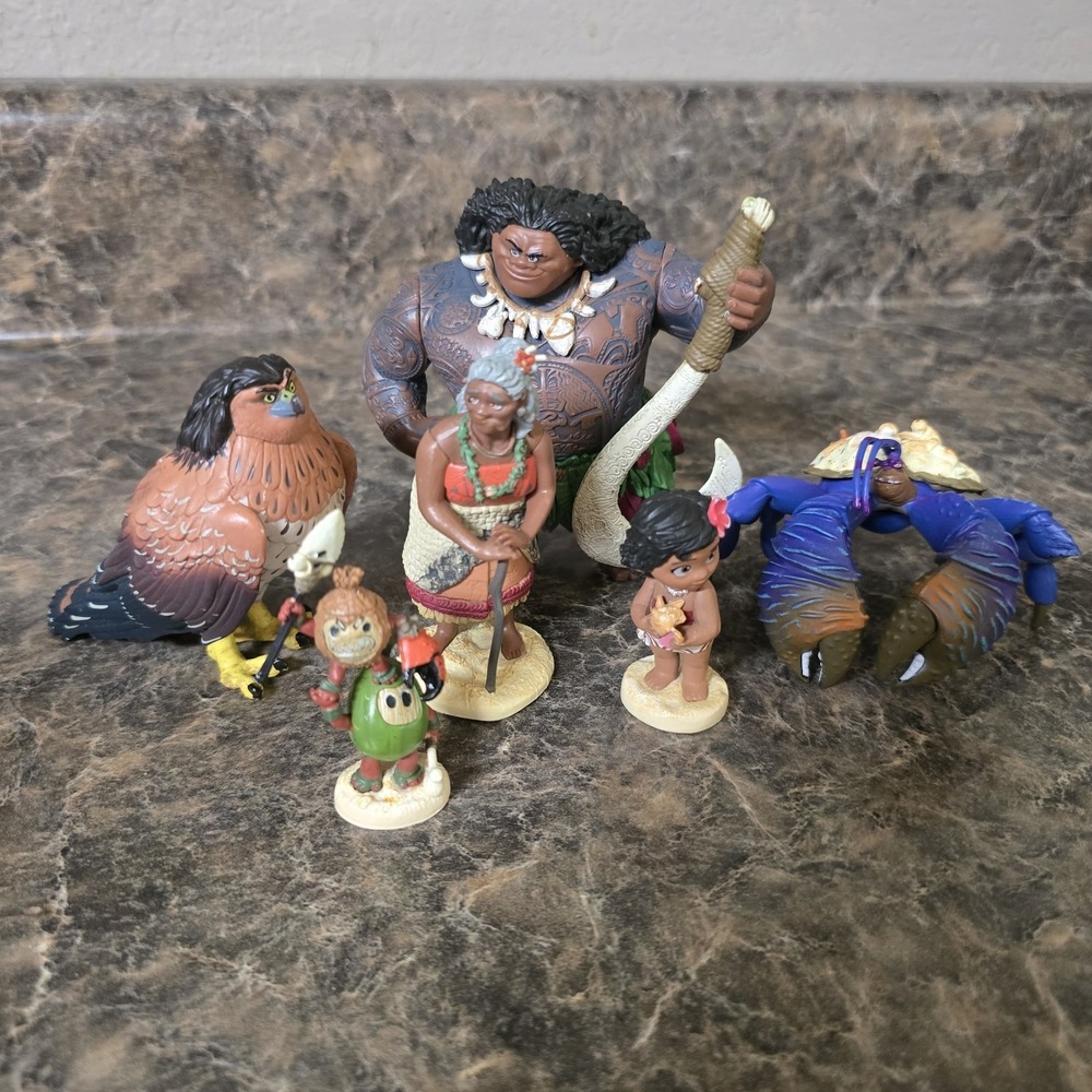 Disney Moana Lot Of 6 Toys Action Figures